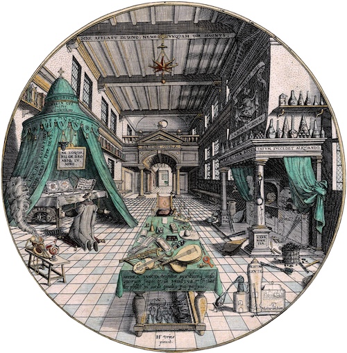 Alchemistisches Laboratorium, Heinrich Khunrath, Amphitheatrum sapientiae aeternae, 1595 - ewigeweisheit.de